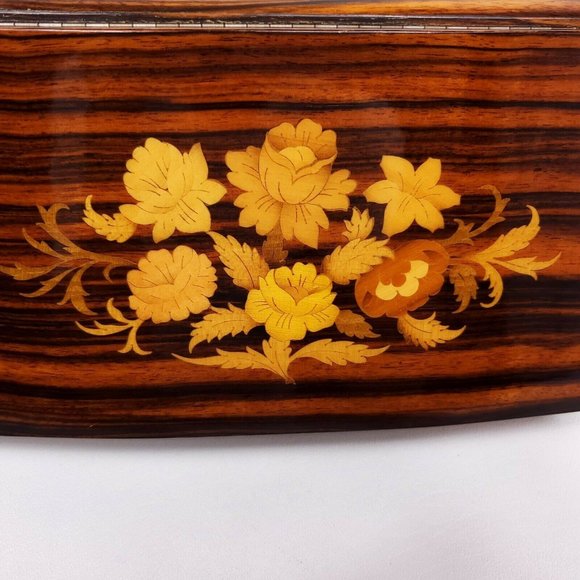 Vintage Reuge Musical Jewelry Box Wooden Swiss - Picture 3 of 8